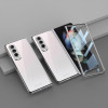 Противоударный чехол GKK Integrated Electroplating + Glass для Samsung Galaxy Fold4 - серебристый