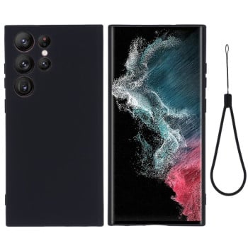Силиконовый чехол Solid Color Liquid Silicone на Samsung Galaxy S23 Ultra 5G - черный