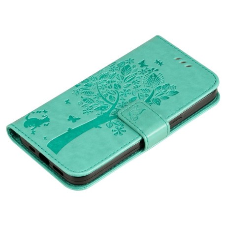 Чехол-книжка Cat Embossing Pattern на Vivo Y11s/Y12A/Y12s/Y20/Y20A/Y20s/Y20G/Y20SG - зеленый