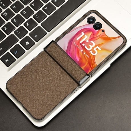 Протиударний чохол Sandskin Texture на Motorola Razr 50 Ultra - коричневий
