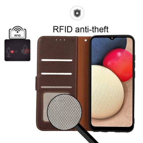 Чохол-книжка KHAZNEH Litchi Texture для Xiaomi Redmi Note 12 Pro+ 5G - коричневий