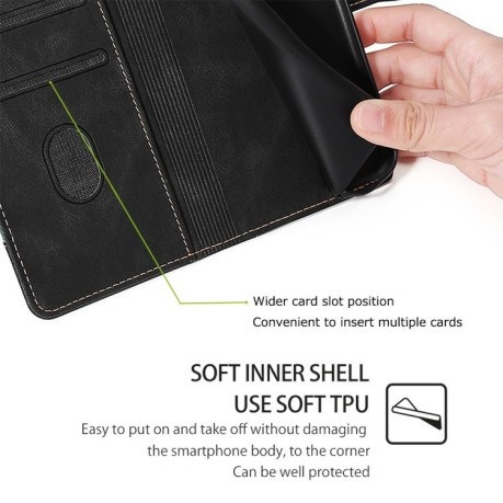 Чехол-книжка Skin Feel Magnetic Buckle для Realme 12 5G - черный