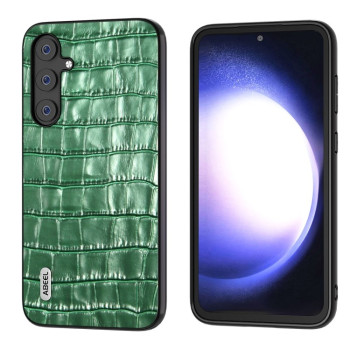 Протиударний чохол ABEEL Crocodile Texture Genuine Leather для Samsung Galaxy S23 FE 5G - зелений