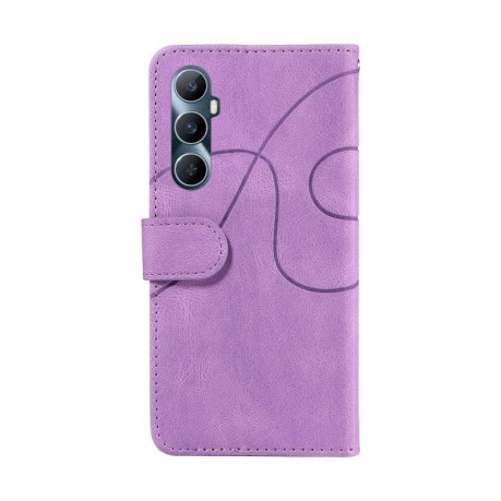 Чехол-книжка Dual-color Splicing Flip Leatherr для Realme C65 - фиолетовый