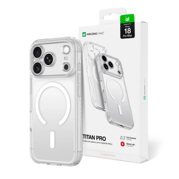 Оригинальный чехол AmazingThing Titan Pro Lens с MagSafe для iPhone 18 Pro Max — прозрачный