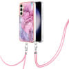 Противоударный чехол Electroplating IMD для Samsung Galaxy S23 FE 5G - розовый