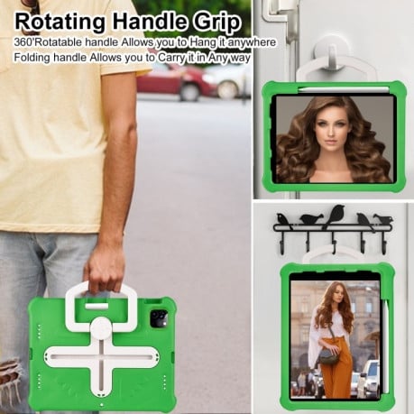 Протиударний чохол Shield 360 Rotation Handle EVA Shockproof для iPad Pro 11 2024 - зелений