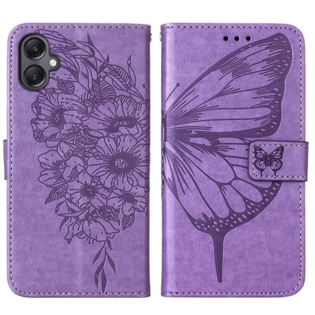 Чохол-книжка Embossed Butterfly для Samsung Galaxy A05 - фіолетовий
