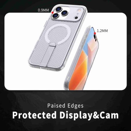 Чохол kalebol Honeycomb Cooling з MagSafe та підставкою на iPhone 17 Pro - прозорий