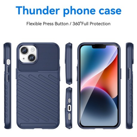Противоударный чехол Thunderbolt для iPhone 15 Plus - синий