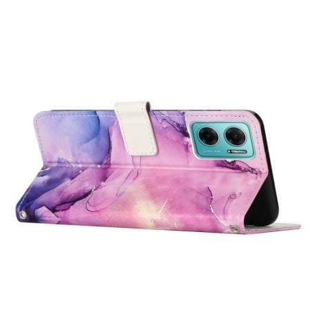Чохол-книжка Painted Marble Pattern для Xiaomi Redmi Note 11E/Redme 10 5G - фіолетовий