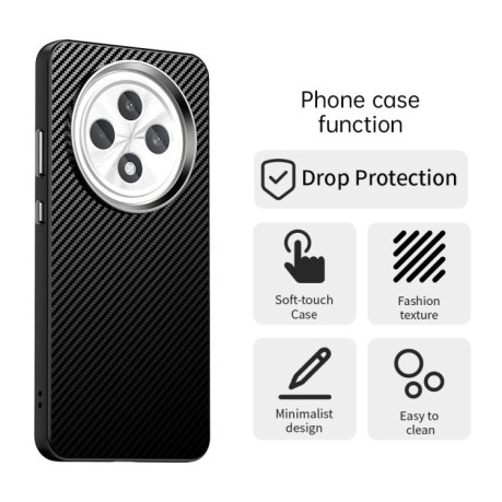 Ударозащитный чехол Carbon Fiber Series IMD на OPPO Reno12 F/12FS - черный