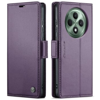 Чехол-книжка CaseMe 023 Butterfly Buckle Litchi Texture RFID Anti-theft Leather для OPPO Reno12 F/12 FS 5G - фиолетовый