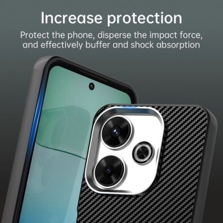 Ударозахисний чохол HMC Carbon Fiber Series IMD на Xiaomi Poco M6 4G - чорний