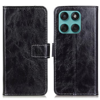 Чехол-книжка Magnetic Retro Crazy Horse Texture на Motorola Edge 60 Fusion/60 - черный
