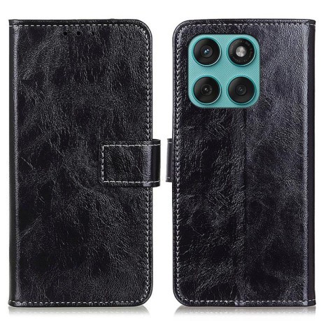 Чохол-книжка Magnetic Retro Crazy Horse Texture на Motorola Edge 60 Fusion/60 - чорний