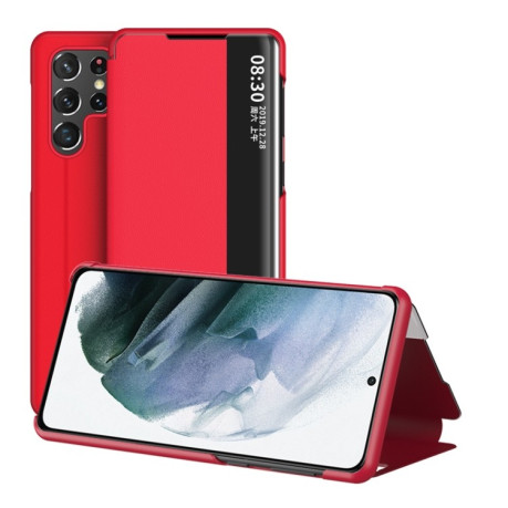Чехол-книжка Window View Leather для Samsung Galaxy S22 Ultra 5G - красный