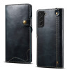 Кожаный чехол-книжка Denior Oil Wax для Samsung Galaxy S23+Plus 5G - синий