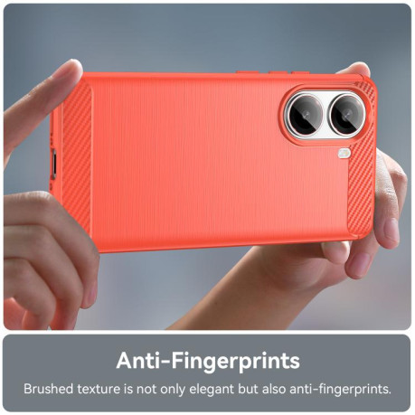 Протиударний чохол Brushed Texture Carbon Fiber на Xiaomi Poco X7 Pro - червоний