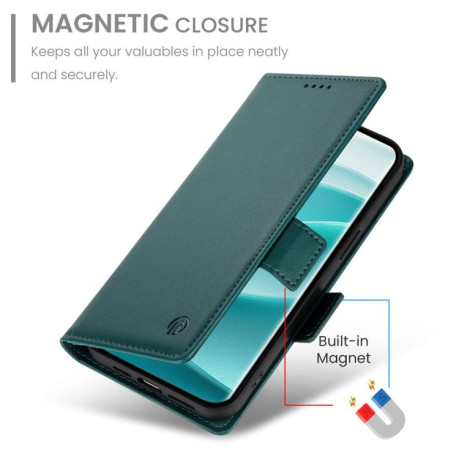 Чехол-книжка Side Buckle Magnetic Frosted Leather для Xiaomi Redmi Note 14 Pro 4G - зеленый