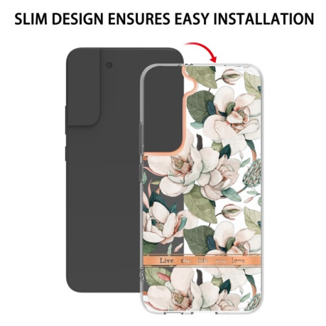 Противоударный чехол Flowers and Plants Series для Samsung Galaxy S22 - Green Gardenia