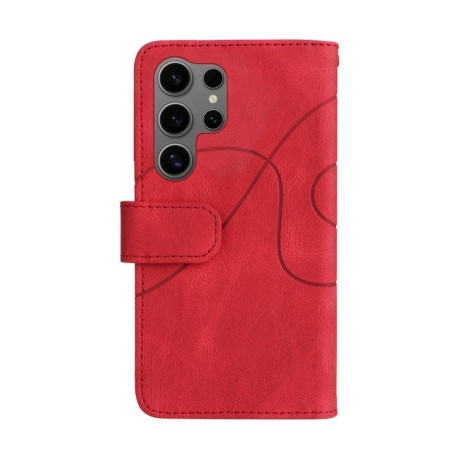 Чехол-книжка Dual-color 9 Card Slots Zipper Wallet Leather для Samsung Galaxy S25 Ultra 5G - красный