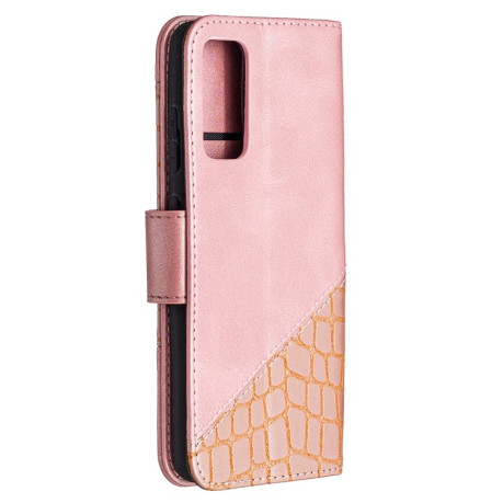 Чехол-книжка Matching Color Crocodile Texture на Samsung Galaxy S20 FE - розовый