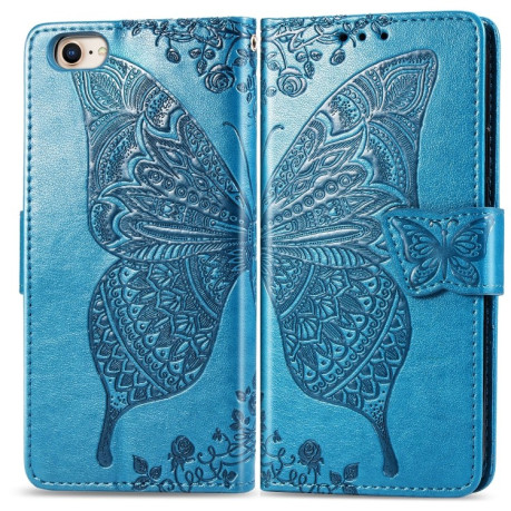 Чохол-книжка Butterfly Love Flower Embossed на iPhone SE 3/2 2022/2020/7/8 - синій
