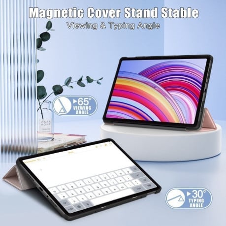 Чохол-книжка Custer Pattern Pure Color для Xiaomi Redmi Pad Pro 12.1 — рожеве золото