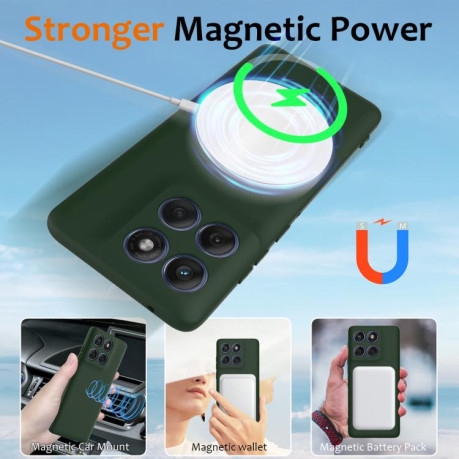 Силіконовий чехол Shockproof Silicone Magsafe для Motorola Edge 60 Pro - зелений