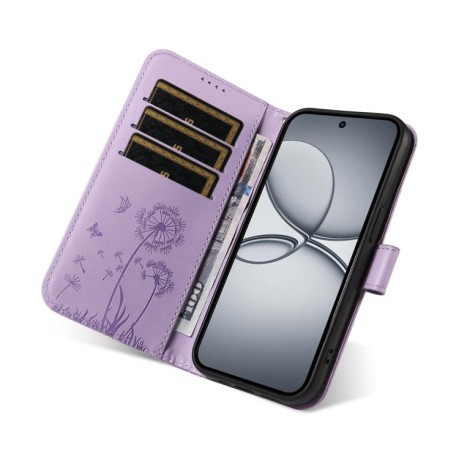 Чехол-книжка с тиснением Dandelion и магнитным хлястиком для Realme 15T 5G — фиолетовый