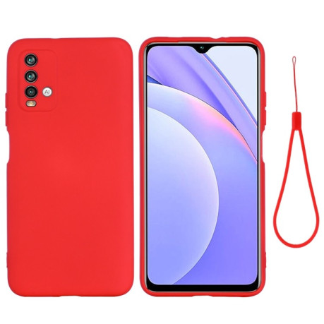 Силиконовый чехол Solid Color Liquid Silicone на Xiaomi Redmi 9T - красный