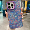 Противоударный чехол IMD Shell Texture для iPhone 15 Pro - фиолетовый
