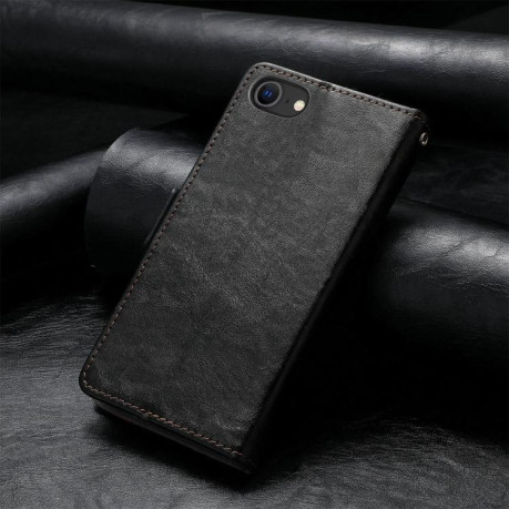Чехол-книжка CaseNeo Splicing Dual Magnetic Buckle Leather для iPhone 16e - черный