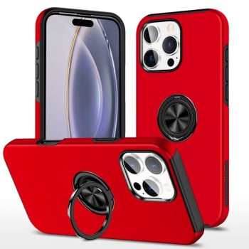 Противоударный чехол Magnetic Ring с подставкой на iPhone 16 Pro Max - красный