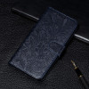 Чехол-книжка Lace Flower Embossing для Samsung Galaxy M32/A22 4G - темно-синий