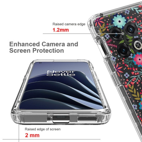 Противоударный чехол Transparent Painted для OnePlus 10 Pro - Small Floral