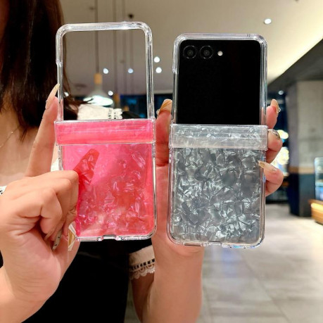Чохол протиударний Three-piece Set Pearlescent Shell Texture на Motorola Razr 60 Ultra - білий