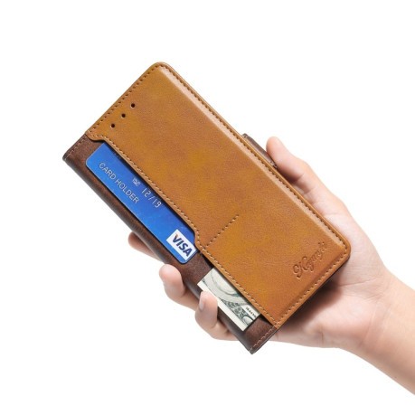 Чохол-книжка Contrast Color для Vivo V25 5G/V25e 5G/X80 Lite - Dark Brown+Gold