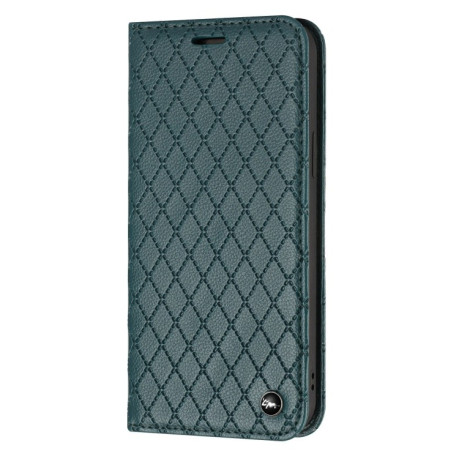 Чехол-книжка RFID Diamond Lattice для iPhone 14/13 - зеленый