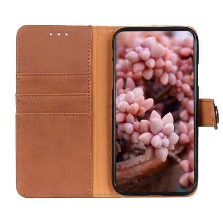 Чохол-книжка KHAZNEH Cowhide Texture для Samsung Galaxy M35 5G - коричневий