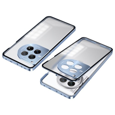 Противоударный чехол Snap Buckle Single-sided Metal Frame Frosted для OnePlus Ace 3 Pro - голубой