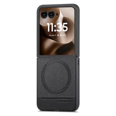 Чохол Twill Fabric Leather Skin Magnetic для Motorola Razr 60 Ultra - чорний