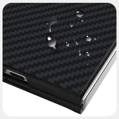 Карбоновый чехол ABEEL C Carbon Fiber Series фактура 6D Micro Relief с MagSafe на Samsung Galaxy Fold 7 5G - черный