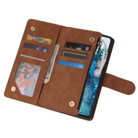 Чехол-книжка Zipper Wallet Bag на Samsung Galaxy S20 FE - коричневый