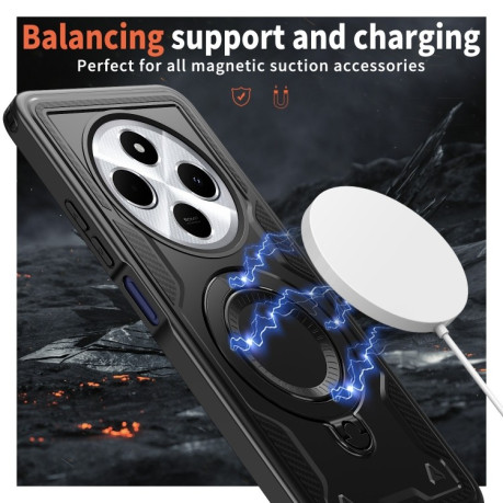 Противоударный чехол MagSafe Holder Armor PC Hybrid для Xiaomi Redmi 14C 5G - черный