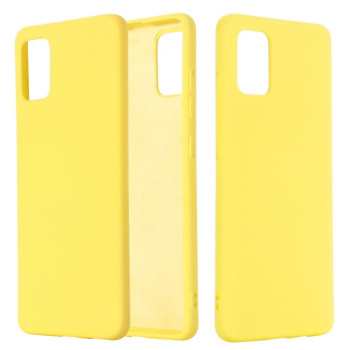 Силиконовый чехол Solid Color Liquid Silicone на Samsung Galaxy A31 - желтый