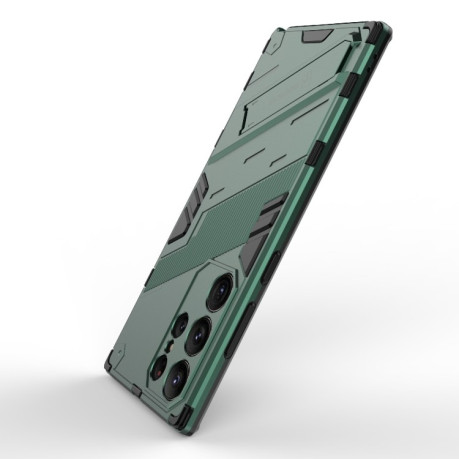 Противоударный чехол Punk Armor для Samsung Galaxy S23 Ultra 5G - зеленый