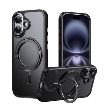 Ударозахисний чохол 360 Rotating MagSafe Magnetic Frosted на iPhone 17 - чорний