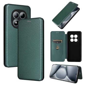 Чехол-книжка Carbon Fiber Texture для Poco 8 Pro/Redmi Note 15 Pro+ — зелёный